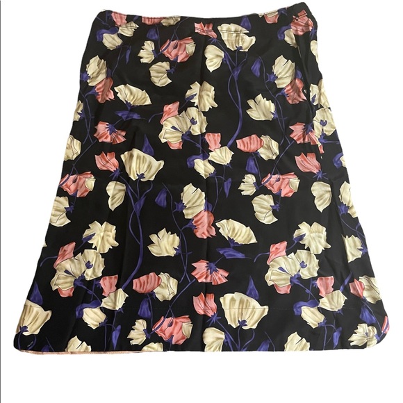 Silk Prada black Floral Skirt SZ 44 - Picture 4 of 6